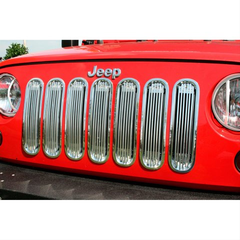 Rugged Ridge Grille Inserts 11401.2 Insert, Main Grille, Billet Aluminum, Polished, Jeep, Set of 7