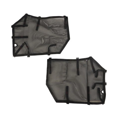 Rugged Ridge Fortis Tube Door Covers 13579.53 Skins, Covers, Front, Black, Nylon Mesh, Jeep, Pair