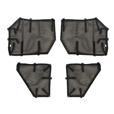 Rugged Ridge Fortis Tube Door Covers 13579.55 Skins, Covers, Front and Rear, Black, Nylon Mesh, Jeep, Set of 4