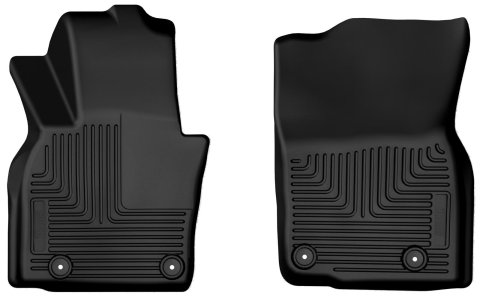 Husky Logo-Ready Mud Guards 54411 Flaps, Logo-Ready, Front, Rubber, Stainless Steel, Black, Chevy, GMC, Pickup, SUV, Pair
