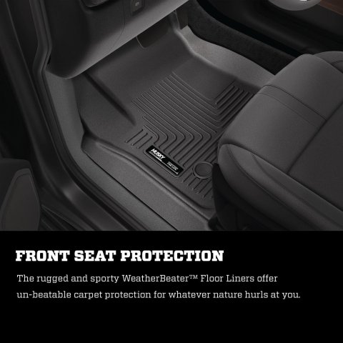 Husky WeatherBeater Floor Liners for 2018-2023 KONA - 26681 Mats, WeatherBeater, Cargo Area, Rubberized, Thermoplastic, Black, Hyundai, Each