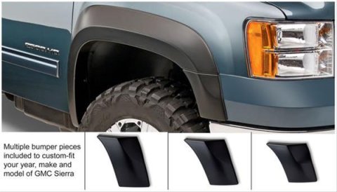 Husky Extend-A-Fender Flares for 2007-2014 SIERRA 3500 HD, 2500 2007-2013 1500 - 2804952 Fender Flares, Extend-A-Fender, Front and Rear, Black, Dura-Flex Thermoplastic, GMC, Set of 4