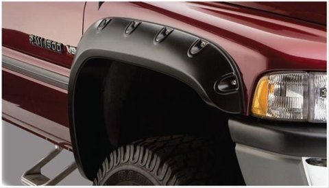 Husky Pocket-Style Fender Flares for 1994-2002 RAM 3500, 2500, 1994-2001 1500 - 2805908 Flares, Pocket Style, Front, Rear, Black, Dura-Flex Thermoplastic, Dodge, Set of 4