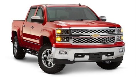 Husky Pocket-Style Fender Flares for 2014-2018 SILVERADO 1500 - 2804959 Flares, Pocket Style, Front and Rear, Dura-Flex Thermoplastic, Black, Chevy, Set of 4
