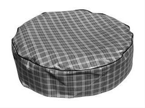 Scott Drake Standard-Duty Spare Tire Covers TC-PLD-14V Cover, Standard Duty, Plaid, Vinyl, Gray/White/Black, Ford, 14 in. Rim, Each