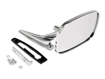 Scott Drake Replacement Outside Mirrors 684502-C Mirror, Replacement, Passenger Side, Convex, Rectangular, Manual, Chrome Housing, Chevy, Each