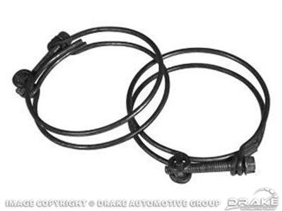 Scott Drake Hose Clamps C5ZZ-8287 Clamps, Fuel Filler Position, Spring Style, Steel, Black, 2.00 in. Maximum O.D., Ford, Pair