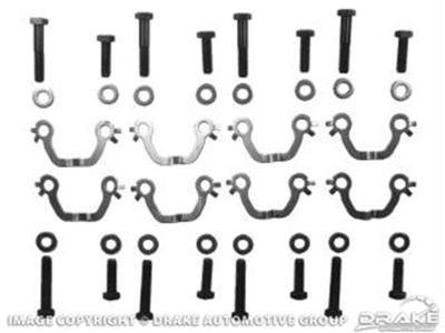 Scott Drake Exhaust Manifold Bolts EMB-C2OE-555 Bolts, Steel, Black, Conical Washers, Ford, 260, 289, Kit