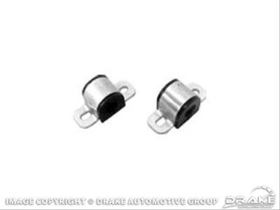 Scott Drake Sway Bar Bushings C5ZZ-5486-D Bushings, Front, 7/8 in. Bar, Includes Brackets, Lubrication Groove, Polyurethane, Black, Ford, Mustang, Pair