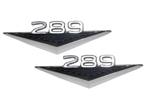 Scott Drake Emblems C3OZ-16228-A Emblem, Replacement, Fender Location, Solid Style, Aluminum, Chrome/Black, 289 Logo, Ford, Each