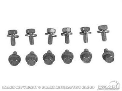 Scott Drake Valve Cover Bolts for 1967-1973 COUGAR, 1964-1973 MUSTANG - VCB-C2OE-481 Bolts, Hex Head, Steel, Natural, Ford, Mercury, Set of 12