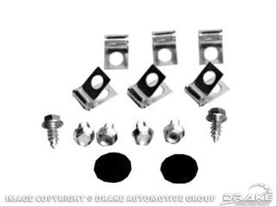 Scott Drake Line Mounting Clips 379604-BK Clips, Steel, Natural, Ford, Kit