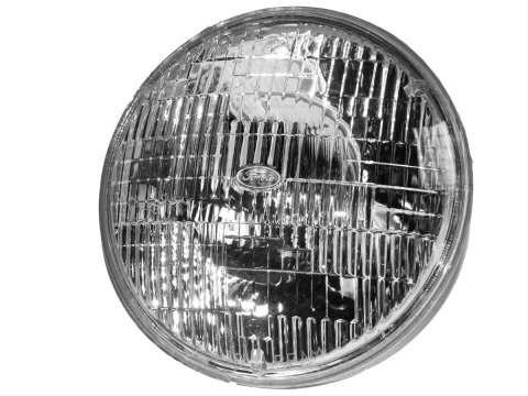 Scott Drake Halogen Sealed Beam Headlamps C0DZ-13007-A Headlamp, Beam, Halogen, Round, FOMOCO Script, Ford, Each
