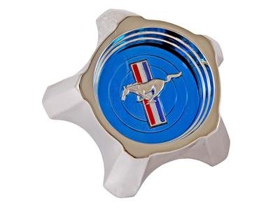 Scott Drake Styled Steel Hub Caps C7ZZ-1130-A Hubcap, Rallye Star, Screw-on, Steel, Chrome, Mustang Bar and Pony Logo, 1.750 in. Diameter, Ford, Each