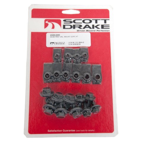 Scott Drake Body Fasteners 43263-SMK Bolts, Clip Nuts, Steel, Black Oxide, Designed for Mounting Front Valance To Fenders, Ford, Kit