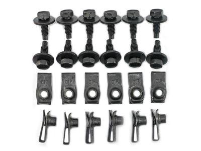 Scott Drake Body Fasteners 378178-TFM Fasteners, Fender Type, Hex Head, Steel, Black Oxide, Ford, Kit