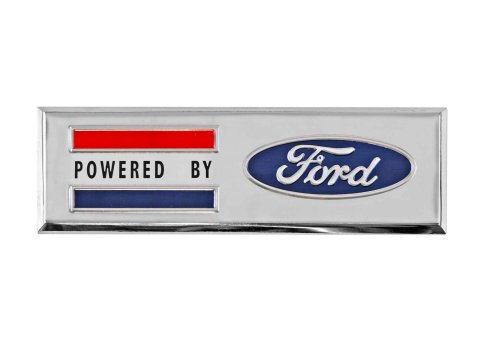 Scott Drake Emblems S2MS-16228-A Emblem, Replacement, Solid Style, Chrome/Red/White/Blue, Powered by Ford Logo, Each