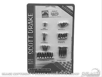 Scott Drake Interior Trim Screw Kits ITS-67-CP Screws, Interior, Steel, Chrome, Ford, Coupe, Kit