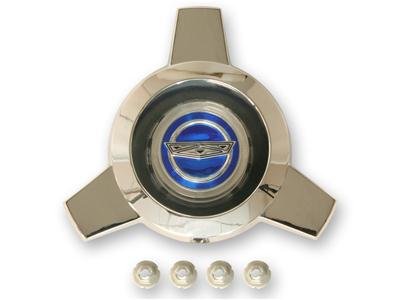 Scott Drake Hubcaps C5AZ-1141-A Center Cap, Spinner, Screw-on, Aluminum, Chrome, Mounting Screws, Ford, Kit