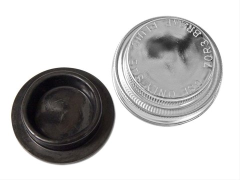 Scott Drake Brake Master Cylinder Caps C5ZZ-2162-BC Cap, Screw On, Steel, Chrome, Ford, Mercury, Each