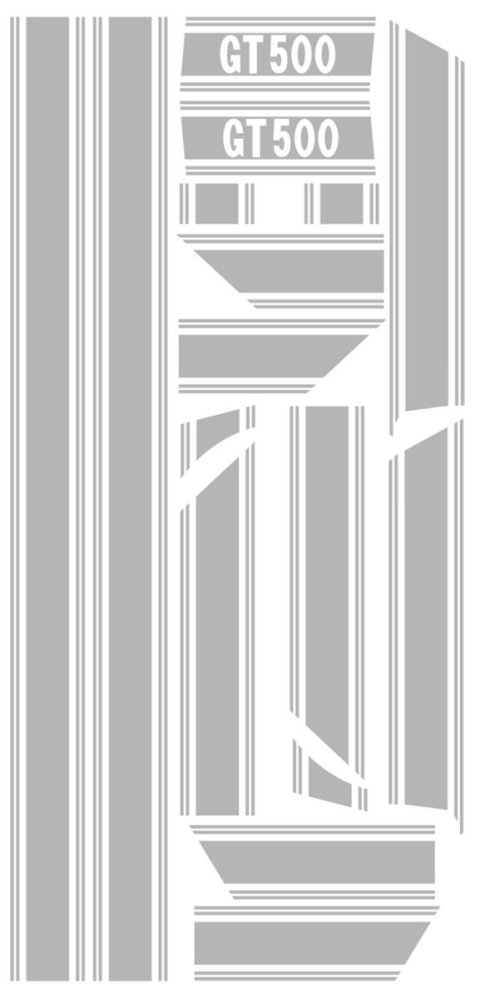 Scott Drake Shelby Stripe Kits S9MS-16224-C Body Graphics, GT-500 Stripes, Vinyl, White, Ford, Kit