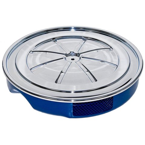 Scott Drake Mustang 390 GT High Performance Air Cleaners C7ZZ-9600-E Cleaner, Round, Chrome Lid, Blue Base, Performance, Without CA Tube, Ford, Each