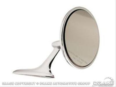 Scott Drake Replacement Outside Mirrors 674506-C Side View Mirror, Replacement, Round, Convex, Manual, Chrome Housing, Chevy, Each