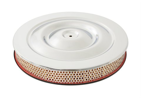 Scott Drake Double Hump HiPo Air Cleaners for 1963-1965 FAIRLANE, FALCON - C4DZ-9600-C Cleaner, Round, Flat Base, Steel, Chrome, 14 in. Dia., 2 in. Filter Height, Ford, V8, Each