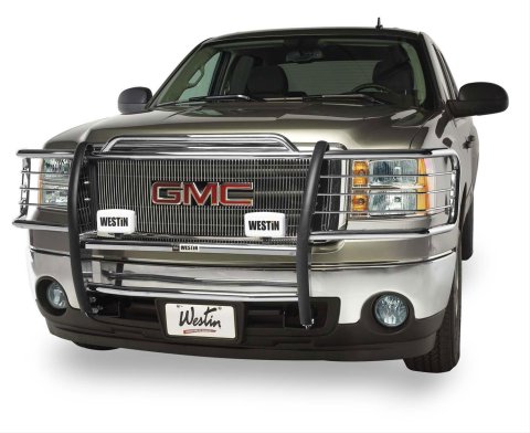 Westin Sportsman Grille Guards for 2007-2013 SIERRA 1500 - 45-2290 Guard, Sportsman, One-piece, Stainless Steel, Polished, GMC, Each