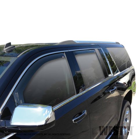 Westin In-Channel Wind Deflectors 72-39421 Side Window Visors, In-Channel, Front and Rear, , Snap-in, Acrylic, Smoke, Cadillac, Chevrolet, GMC, Set of 4