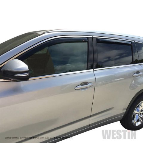 Westin In-Channel Wind Deflectors for 2014-2019 HIGHLANDER - 72-88429 Side Window Visors, In-Channel, Front and Rear, , Snap-in, Acrylic, Smoke, Toyota, Set of 4