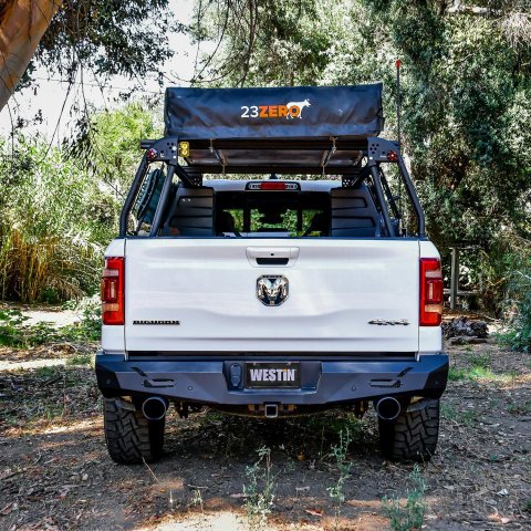 Westin Pro-Series Rear Bumpers for 2019-2024 1500 - 58-421075 Bumper, Pro-Series, Fabricated, Steel, Black Textured Powdercoated, Ram, Each