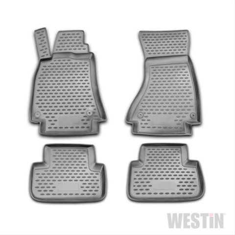 Westin Profile Floor Liners 74-02-51008 Mats, Liners, Front/Second Seat, Rubberized Polymer, Black, Logo, Audi, Set