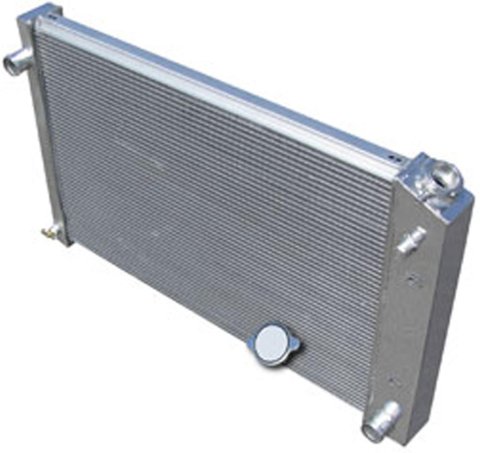 Brothers Trucks Aluminum Radiators ALR87C3 Radiators, Crossflow, 3-row, Aluminum, Natural, Upper Left Side Inlet, Transmission Cooler, Chevrolet, GMC, Each