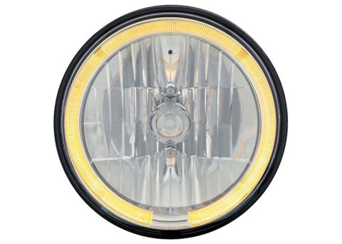 Brothers Trucks Headlight Assemblies EHL80HLAMBER 47-80 EURO CRYSTALLIGHT-7"-W/LED LIGHT
