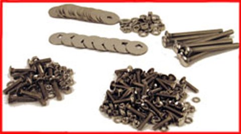 Brothers Trucks Bed Bolt Kits PS10311 Truck Floor Fasteners, Carriage Style, Fleetside/Styleside, for Wood Bed, Short, Stainless Steel, Polished, 67-72, Chevy, GMC, Kit