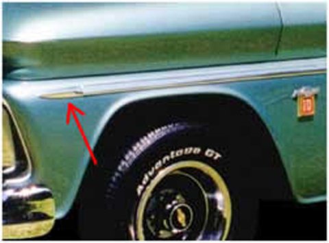 Brothers Trucks Moldings FSM0100 Body Moldings, Aluminum, Polished, Front Fender Tip Molding Fits Left or Right Side, Chevrolet, GMC, Each