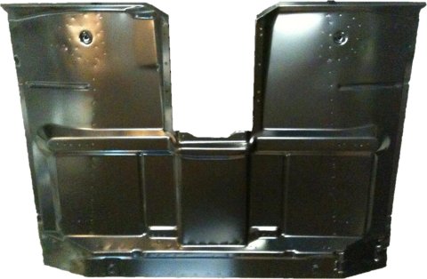 Brothers Trucks Floor Pan Replacement Panels A1908-67 Panels, Panels, Patch, Pan, Front, High Hump Design, Steel, Black, Chevrolet, GMC, Each