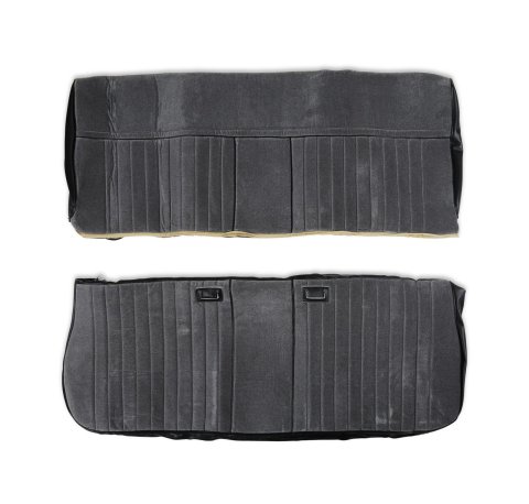Brothers Trucks Deluxe Seat Upholstery 05-320 Upholstery, Deluxe, Bench Type, Vinyl/Cloth, Black/Silver, Madrid Grain, Velour Cover Insert, Chevrolet, GMC, Each