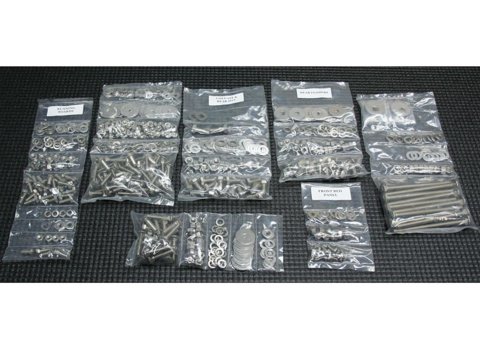 Brothers Trucks Complete Bed Bolt Kits CBBK7SS67-72 Truck Floor Fasteners, Stepside/Flareside, for Wood Bed, Short, Stainless Steel, Polished, Chevy, GMC, Kit