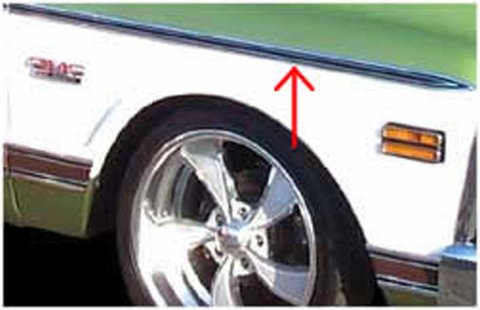 Brothers Trucks Moldings MF01000 Body Moldings, Aluminum, Black/Polished, Fender Molding Position, Fits Upper Left or Right Side, Chevrolet, GMC, Each