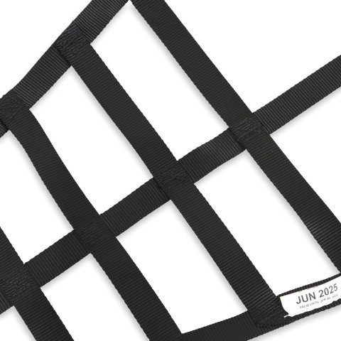 Simpson C5R Driver Window Nets DNC5RLP Net, Left Side, Triangle, Ribbon Style, Polypropylene, Black, SFI 37.1, Each