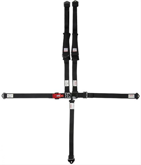 Simpson D3 Off-Road 5-Point Harness 3B22PIKX Racing Harness, Restraint System, 5-point, Latch, Pull Down, Polyester, Black, Shoulder Pads, 55 in. Length, Each