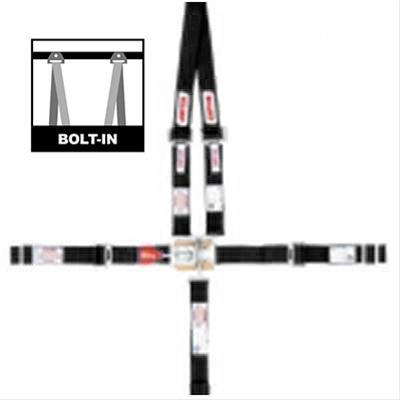Simpson Mini Dragster Latch & Link 5-Point Harness 29026BK Harness, Quarter Midget, Complete, Latch, Bolt-In, Roll Bar Mount, Black, Each
