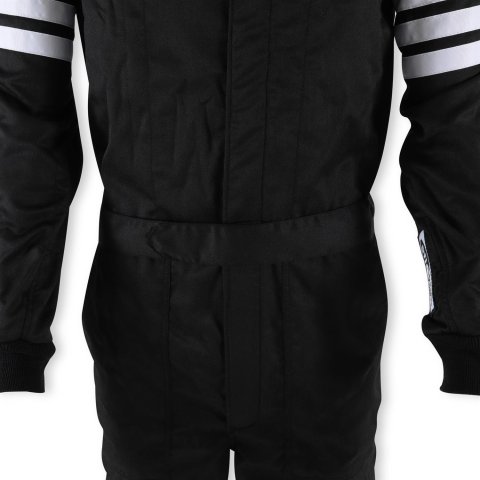 Simpson Racing Classic SFI-5 Driving Suits C402111 Suits, SFI, Men's Small, Two Layer, One-Piece, Nomex®, Black with White Stripes, SFI 3.2A/5, Each