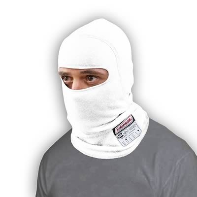 Simpson Nomex® Underwear Head Socks 23000W Sock, White, Nomex, Single Large Eyehole Opening, 1 Layer, SFI 3.3 Safety Rating, Each