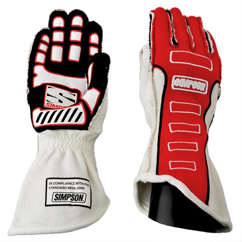 Simpson Competitor Racing Gloves 21300XR-O Driving Glove, Glove XXlarge Red Outside Seam