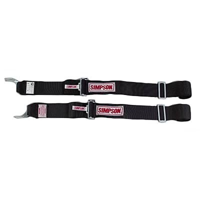 Simpson Latch-Type Shoulder 2-Point Harness 30002BK Harness, Belts, Latch, Individual-Type, Wraparound, Roll Bar Mount, Black, Each