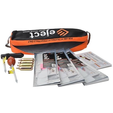 Simpson Eject Bladder Helmet Removal Systems 898-01-KIT System, (3)Three EMT Bladders, (1)One Bulb Inflator, (1)One CO2 Inflator, (4)Four CO2 Cartridges, Track Bag, Track or Ambulance, Kit