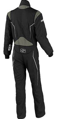 Simpson Helix Racing Suits HXY2221 Driving Suits, Racing, One-piece, Double Layer, Nomex®, Black/Gray, SFI 3.2A/5, Youth Medium, Each